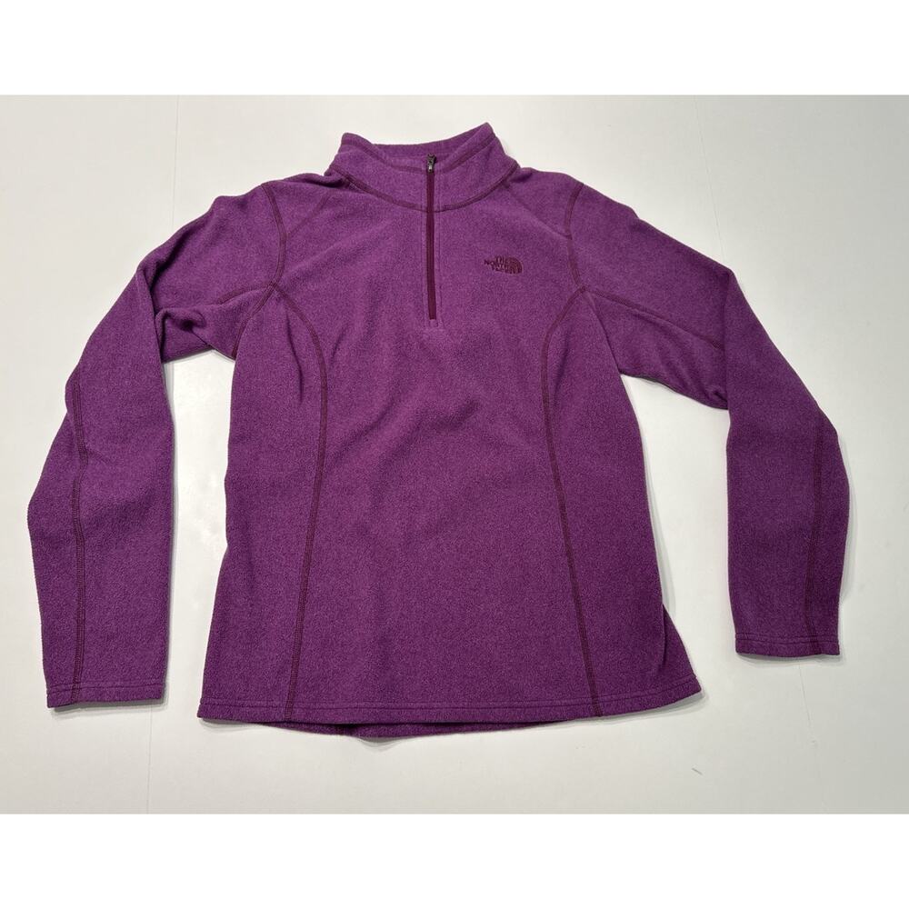 The North Face Women's Quarter Zip Pullover Purple Fleece Size Medium - Picture 2 of 7